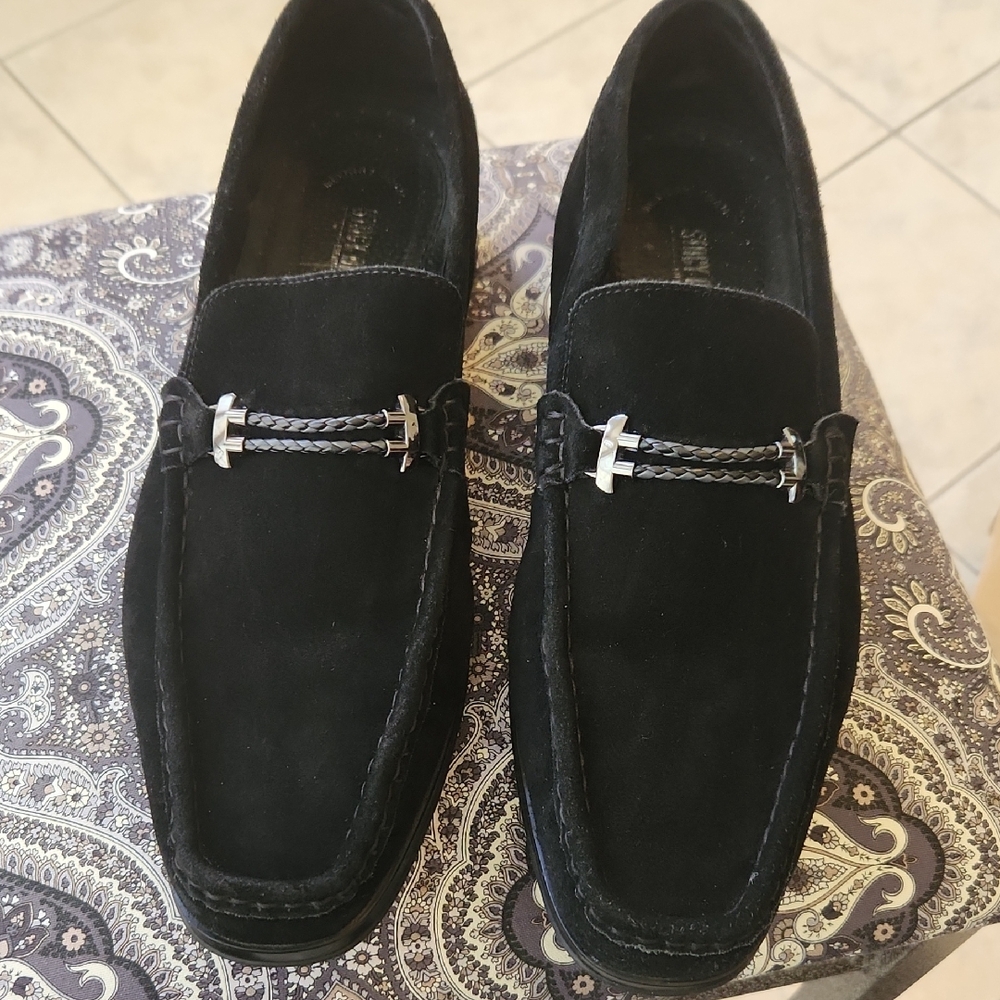 Men's Black Suede Loafers